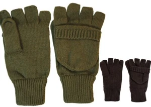 NEW KombatUK 100% Acrylic Shooters Hunters Fingerless Cover Gloves Mitts Mittens - Picture 1 of 3
