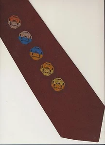 Vtg 1970s Wide Funky Chunky Tie Mens Disco Era Brown Geometric Octagon Shapes - Picture 1 of 4
