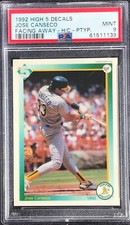 1992 High 5 Decals JOSE CANSECO Hand Cut Prototype ~ PSA 9 MINT - Highest Grade