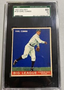 1933 Goudey  #103 Earl Combs NY Yankees Big League Chewing Gum Item # 4866