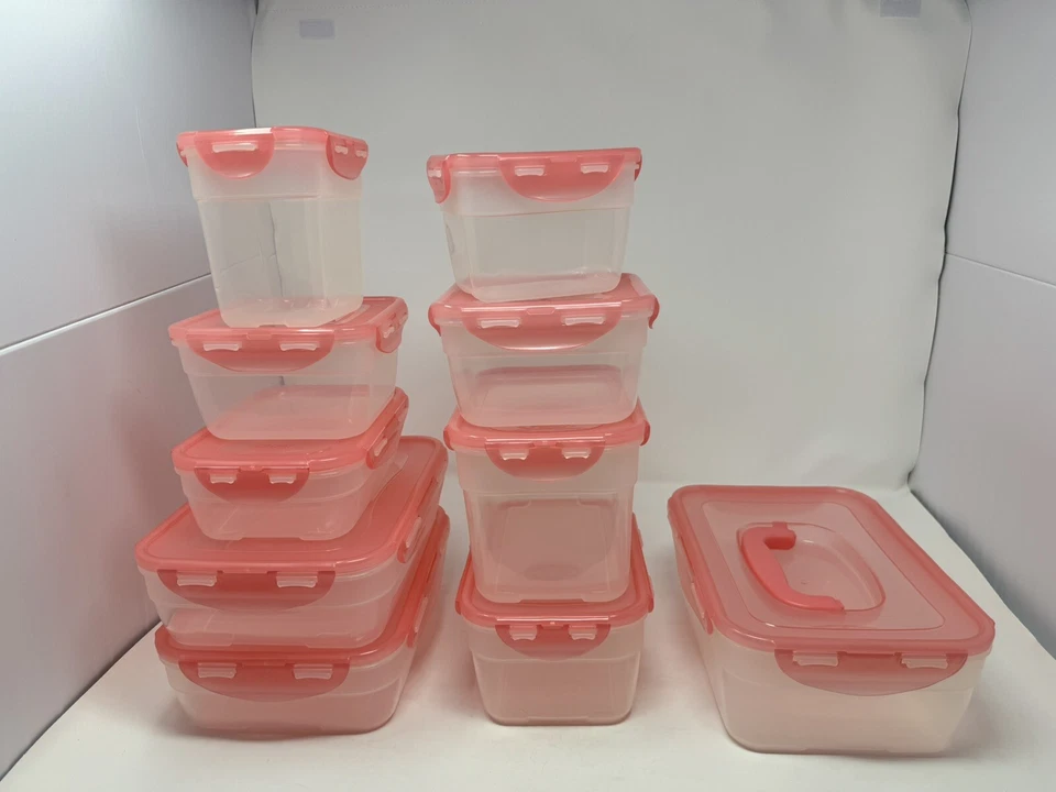 LOCK N LOCK Food Storage Container 10 Pc Set Plastic Kitchen Organizer Leakproof - Image 1 of 4