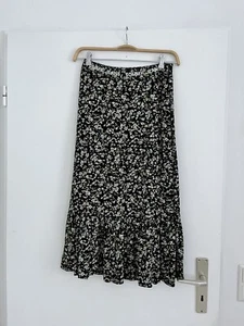 wie neu Tommy Hilfiger Midirock schwarz Größe s 36 Blumen high waist A-Linie - Bild 1 von 6