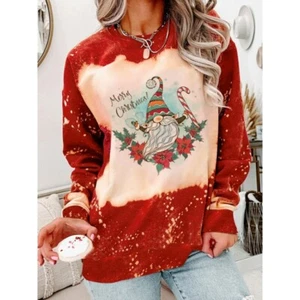 Plus Size Women's Christmas Printed Round Neck Casual T-shirt - Picture 1 of 5