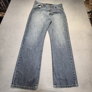 Calvin Klein Jeans Mens 33x32 Blue Relaxed Straight Leg Distressed Denim - Picture 1 of 10