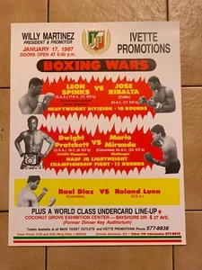 Rare 1987 Original Onsite Leon Spinks Vs. Jose Ribalta Vintage Boxing Poster - Picture 1 of 1