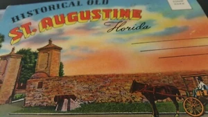 VTG Accordion POSTCARD Bklet-HISTORICAL OLD ST AUGUSTINE Fl 16 Views Hand Tinted - Picture 1 of 9