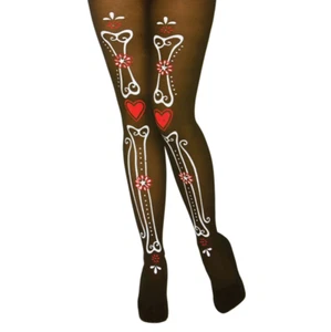 Ladies Day Of The Dead Halloween Sugar Skull and Roses Fancy Dress Bones - Picture 1 of 1