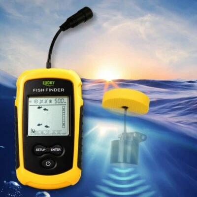 100M Portable Fish Finder Fishfinder Sonar Sensor Depth Echo Transducer Alarm - Image 1 of 4