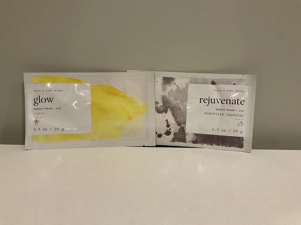 *2 PACK* MASCARILLAS FACIALES Bath & Body Works Brillan + Rejuvenecen con Carbón + Limón Foto 1 de 1