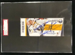Jack Eichel Buffalo Sabres Firmado 1ST NHL Goal Boleto Completo SGC Autenticado - Imagen 1 de 2