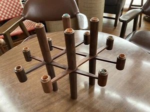 Laurits Jensen Scandinavian Danish MCM Rosewood Folding Candlestick Mid Century - Picture 1 of 20