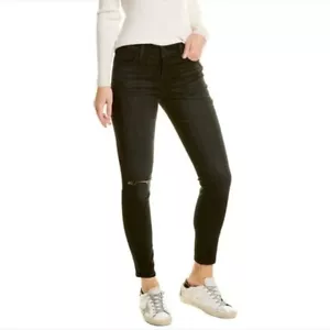 Hudson Womens Jeans Size 30 Natalie Black Super Skinny Ankle Distressed Knee New - Picture 1 of 10