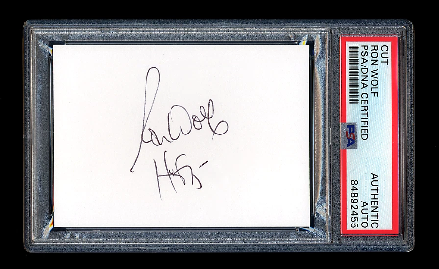 RON WOLF SIGNED MINT CUT PSA/DNA AUTOGRAPHED GREEN BAY PACKERS PRO FOOTBALL HOF - Image 1 of 1