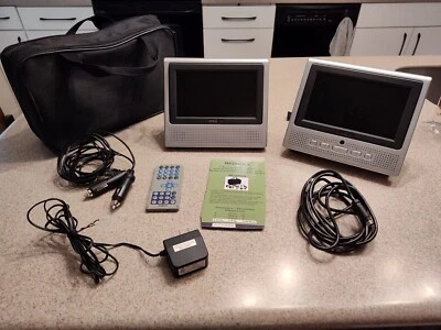 Insignia 7"dual screen portable DVD player with travel bag and accessories  - Image 1 of 2
