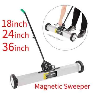 Magnetic Floor Sweeper Metal Scrap Screw Rolling Pick Up Roller Broom 18/24/36 - Picture 1 of 52