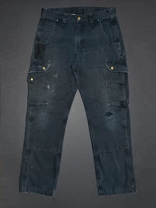 CARHARTT B342 Distressed Cargo Pants dark navy 32x32 Rel.2012 - Picture 1 of 17