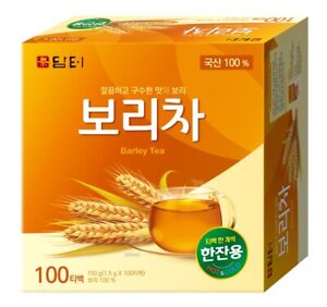 DAMTUH 100% Pure Barley Tea 100 Tea Bags x 1 Box, Mugicha, Korean Tea