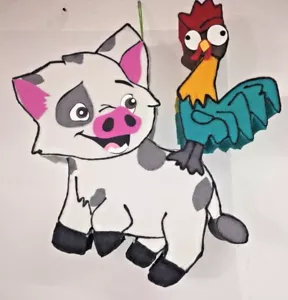 Pua y HeiHei piñata, tema de fiesta Moana, decoraciones de fiesta de cumpleaños moana - Imagen 1 de 1