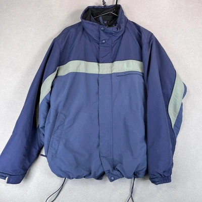LL Bean Jacket Mens Medium Blue 3-in-1 Fleece Lined Hooded Waterproof Coat - Image 1 of 4