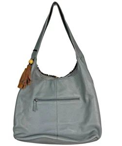 The Sak Huntley Cuero Gris Hobo Bolso de Hombro Cartera Borla Bolso Dije Clásico - Imagen 1 de 7