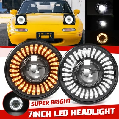 Faros Fit NA MIATA (par) Mazda MX-5 MX5 1990-1997 LED 7" Halo DRL Hi/Lo Foto 1 de 4