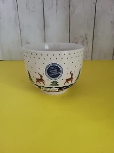 Boleslawiec Polish Pottery Reindeer Trees Bubble Mug 16oz Hand Painted In Poland - Picture 1 of 7