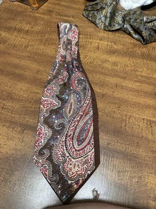 Seidenkrawatte Ascot englisches Paisley gefüttert Made in England braun - Bild 1 von 5