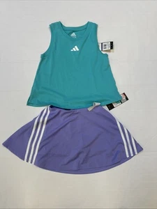 Adidas - Girls 3 Stripe Fashion Skort Semi MintSZ-XS - Picture 1 of 2