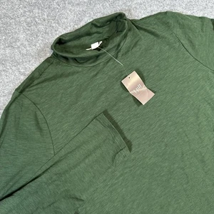 J Jill Womens XL Green Emerald Turtleneck Shirt Long Sleeve Relaxed Fit New - Picture 1 of 8