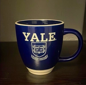 Yale University Blue Ceramic Coffee Tea Mug w/ White Writing ‘Lux Et Veritas’ - Picture 1 of 4