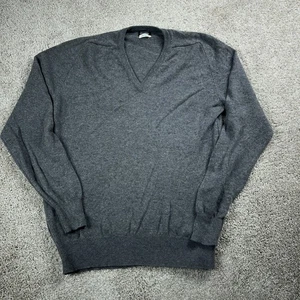 VINTAGE Brooks Brothers Sweater Mens Extra Large 44 Gray Lambswool Pullover 70s - Picture 1 of 8