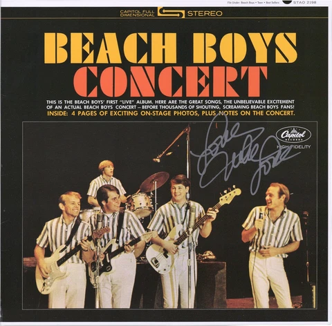 Mike Love Autographed Beach Boys Concert Album Cover BAS Cover