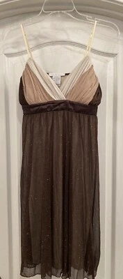 Vestido de cóctel Charlotte Russe con correa de espagueti marrón y marrón brillante nuevo sin etiquetas talla L Foto 1 de 4