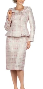 2-PC Giovanna Suit Skirt Suit - Size 22W, Pink - Picture 1 of 3