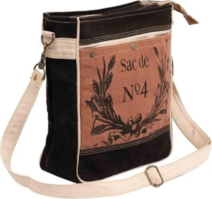Debonair Shoulder Bag Upcycled Canvas & Leather Crossbody Bag | By Rajeriya - Imagen 1 de 6