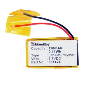 Akku-King Accu für Sony Headset SBH-20 - ersetzt 381424 AHB441623 - Li-Polymer - Bild 1 von 1