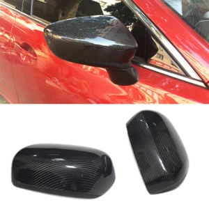 Real Carbon Fiber Rear View Side Door Mirror Cover For Mazda 6 2014-2021 - Picture 1 of 5