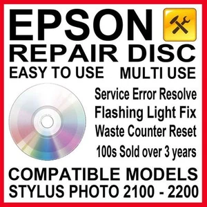 Epson Stylus Photo 2100 2200: Reset & Repair, Service Required Reset Disc - Afbeelding 1 van 1