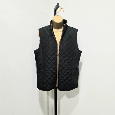 Black Quilted Puffer Vest Unisex M Outerwear Minimalist Old Money Jason Maxwell - Image 1 of 4