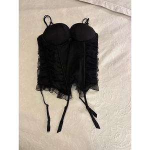 Victoria's Secret Sexy Little Things corsetto giarrettiera cintura pizzo nero 36C nuovo con etichetta - Foto 1 di 22
