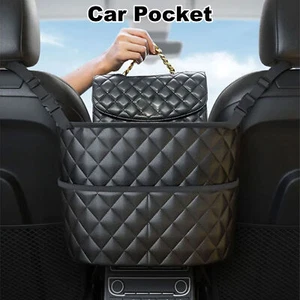 Handtasche Aufbewahrung Auto Netz Tasche Handtasche Halter zwischen Sitz Organizer Ledertaschen - Bild 1 von 12