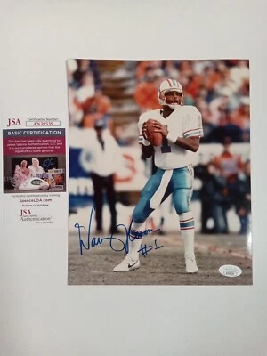 Warren Moon Autographed Signed 8x10 Photography JSA -1 # - Image 1 of 3