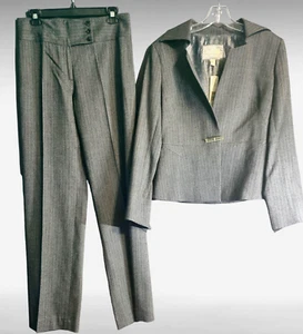 Women’s Aura Grey Pants Suit Size 6 New with Tag - Picture 1 of 10