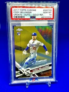 2017 Topps Chrome Update Cody Bellinger Rookie Auto Gold Refractor /50 PSA 10 RC - Picture 1 of 2