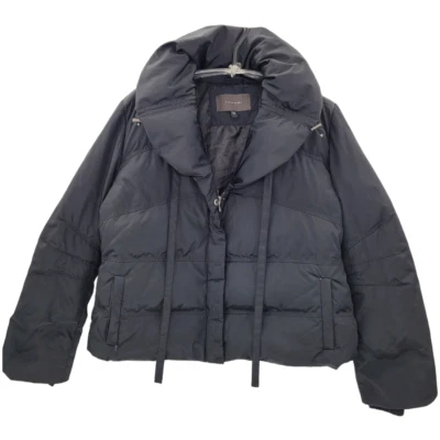 Vintage Tahari Black Down Filled Puffy Cropped Hooded Anorak Winter Coat - Image 1 of 4