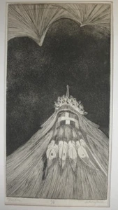 ""Kachina"" de Sakahaftewa, grabado original (2/8). - Imagen 1 de 9