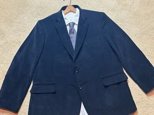 Stafford BLACK Classic Fit Corduroy Blazer Sport Coat Suit Jacket Men's 50 Reg - Picture 1 of 8