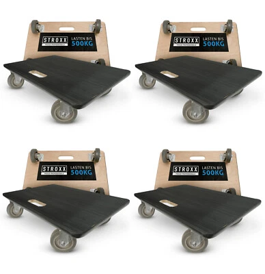 4x STROXX TRANSPORTROLLER 600X400 MM 500KG TRAGKRAFT ROLLBRETT - Bild 1 von 4