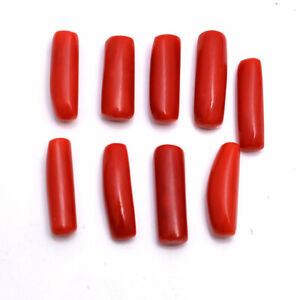 41.00 Ct Natural Italian Coral Finest Quality Untreated Cabochon Gemstones~9 Pcs
