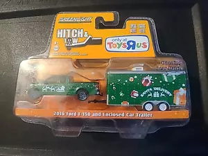 Greenlight Hitch & Tow Toys R Us Exclusive 2016 Ford F-150 w/Car Trailer Green - Picture 1 of 2